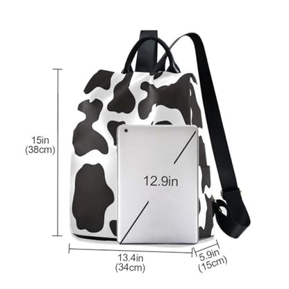 ALAZA Black White Cow Print Pattern Trips Hiking Camping Rucksack Pack for Women - color: multicolor 23