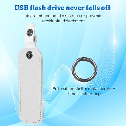 Ymapinc 1Pcs Leather USB Flash Drive Holder, PU Storage Case, Portable Carrying Pouch with Keychain for Travel - Gray - color: gray