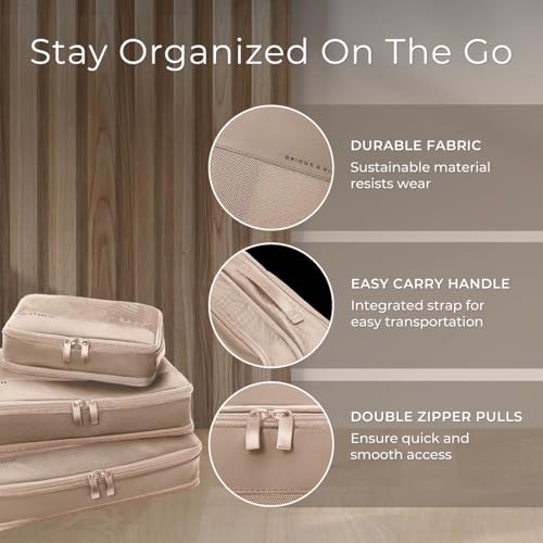 Briggs & Riley Travel Essentials Carry-On Compression Packing Cube Set - color: Tan, size: Carry-On