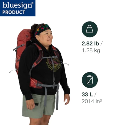 Osprey Tempest 33L Women's Lightweight Hiking Backpack - Daypack for Travel & Camping, Black/Coal Grey,Extended Fit - color: Black/Coal Grey, size: 33L - Extended Fit