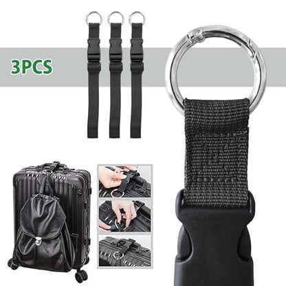 3 Pcs Jacket Holder Luggage Strap Jacket Gripper Add a Bag Luggage Strap Handbag Clip Use to Carry Make Your Hands Free - Black - color: Black 24cm