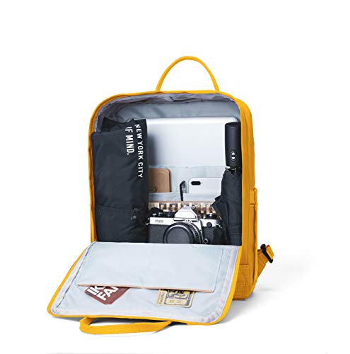 KALIDI Casual Laptop Backpack 15 Inches Classic Camping Rucksack Travel Outdoor Square Daypack College Hiking Gym Bag, Yellow - color: Yellow
