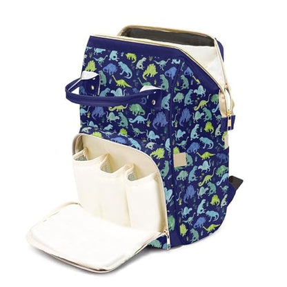 Customized Dinosaur Diaper Bag Backpack Nylon Blue Dino for Boys, Waterproof, Multifunctional, Large Storage Space Personalized Mommy Bag - color: Blue Dinosaur