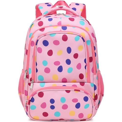 abshoo Lightweight Kids Backpack For School Girls Elementary Kindergarten Bookbag School Bags (Colourful Polka Dots) - color: Colourful Polka Dots