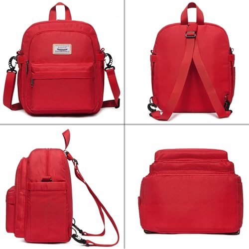 Insulated Lunch Bag Backpack for Women, Small Crossbody Sling Insulated Tote, Convertible Lunch Cooler Box for Work - Red - color: Red