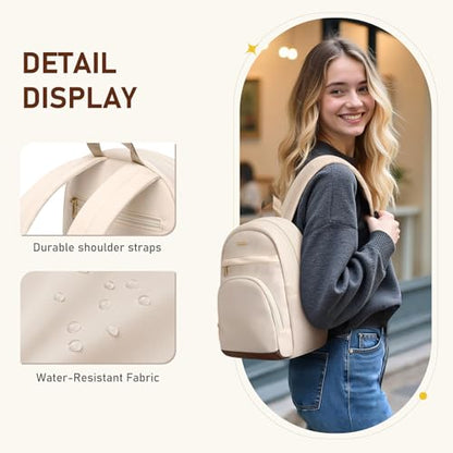 TENSTAR Mini Backpack for Women Stylish Convertible Back Pack Purse, Light Weight Daypack Purses Daily Backpack Cute Bookbag for College Travel, Apricot - color: Apricot