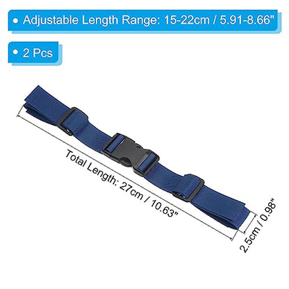 PATIKIL Backpack Chest Strap, 2 Pack Polyester Webbing Adjustable Replacement Strap with Quick-Release Buckle for Bag Outdoor Hiking Cycling, Dark Blue