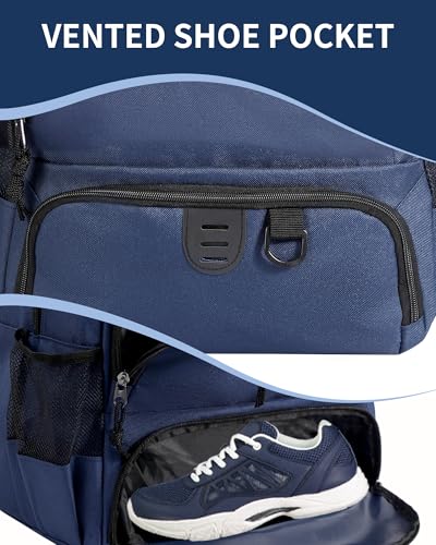 Basketball Bag Backpack for Men Women with Ball & Shoes Compartment 30L Capacity Lightweight Breathable Boys Girls Soccer Ball Bag Backpack Fit Volleyball Football Sports Travel School Gym - color: TK8Navy