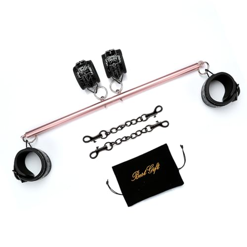 2026 Upgraded Heavy Duty Expandable Spreader Bar – Adjustable PU Straps for Pilates, Yoga - style: Rose+BlackStar