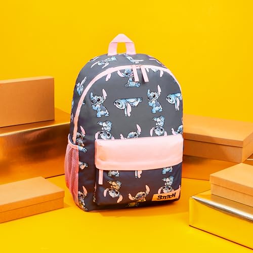 Disney Stitch Backpack for Girls Teens School Bag Kids Book Bag School Supplies Gifts (Navy/Pink) - color: Navy/Pink