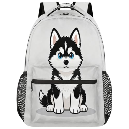 Pardick Husky Dog Backpacks Travel Backpack for Women Men Waterproof Bookbag Laptop Backpack with Compartment Traveling Back Pack for Work, Sport, Gym - color: Husky