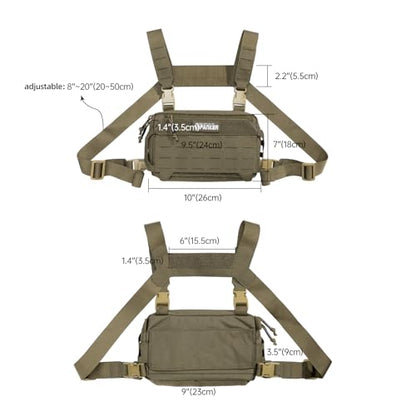 EXCELLENT ELITE SPANKER Tactical Chest Rig Pack EDC Chest Bag Molle Utility Chest Pouch for Outdoor Hunting Workouts Hiking - color: Ranger Green