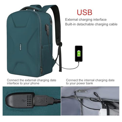 MOSISO 15.6-16 inch 35L Laptop Backpack with USB Charging Port for Women Men, Waterproof Hardshell Travel Business Computer Bag, Anti-Theft Daypack with Luggage Strap, Teal Green - color: Teal Green