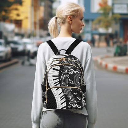 ALAZA Mini Backpack Purse for Women Lightweight Girls Small Size Music Note Piano School Teens College Traveling - color: Music Note Piano, size: Small