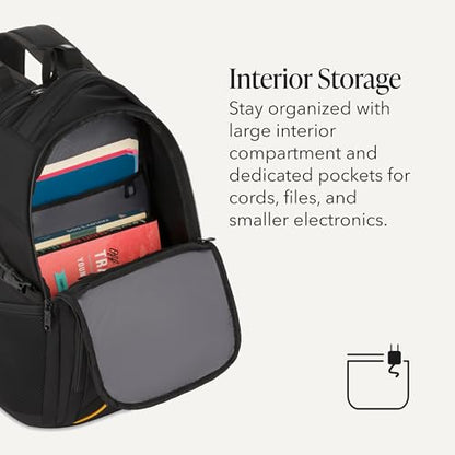 SwissGear 1900 Mini ScanSmart 16-Inch Backpack, Fits Up to 13-Inch Laptop, RFID Protection & ScanSmart TSA-Friendly Compartment, Black/Yellow - color: Black/Yellow