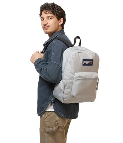 JanSport Cross Town Backpack - Simple Bag for Everyone with 1 Main Compartment, Front Utility Pocket - Premium Class Accessories - Grounded Grey - color: Grounded Grey