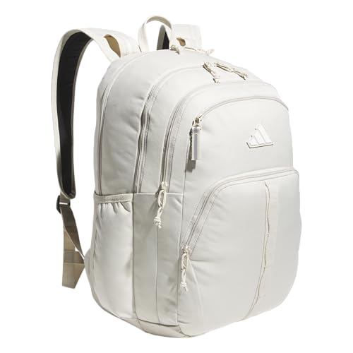 adidas Prime 7 Backpack for Laptop, School and Travel, 37L - color: Alumina Beige/White