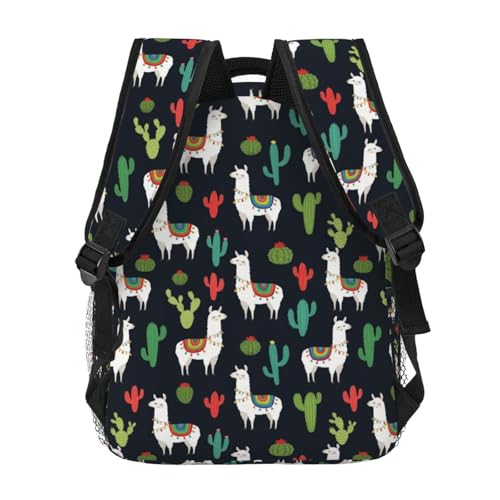 Commuter Laptop Backpack Llama Alpaca Cactus, Lightweight Water Resistant Daypack with Inner Pocket for Work, Office - color: Pattern (225)
