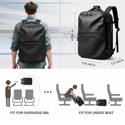BANGE Travel Backpack with TSA lock version can hold 15.6 inch Laptop suitable Daily Commute and Overnight Flight Approved Anti-theft Bag - color: Black