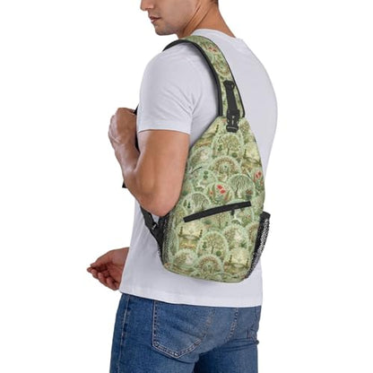 Sling Backpack Unisex Crossbody Chest Bag Shoulder Chest Bag For Women Men Hiking Travel - color: Garden Bunny