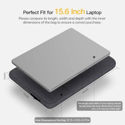 15.6-16 inch Laptop Sleeve Case for HP Omnibook 16, HP Envy X360/Pavilion 15.6/ProBook 15, Lenovo IdeaPad 15, Acer Aspire 15, Dell Inspiron 16 Plus, Samsung Galaxy, Water-Resistant Computer Bag - color: Space Grey, size: 15.6 inch