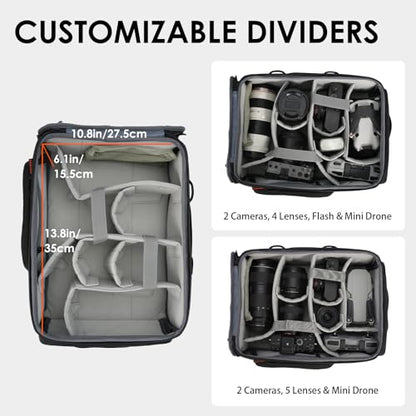 TARION Medium Camera Insert Bag - Quick Access DSLR Inner Case Organizer - Fits 2 Cameras 7 Lenses Drone Gear - Full Opening Back Design Protective Insert ShellCore M - style: M (2 Cameras 7 Lenses)