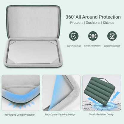 MOSISO Compatible with MacBook Air 15 inch Case M5 2026 M4 2025 M3 2024 M2 2023 A3448 A3241 A3114 A2941, Plastic Hard Shell Case&Puffy Sleeve Bag&Keyboard Skin&Webcam Cover&Screen Film, Emerald Green - color: Emerald Green