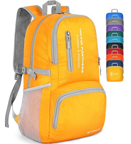 ZOMAKE Lightweight Packable Backpack - 35L Light Foldable Hiking Backpacks Water Resistant Collapsible Daypack for Travel(Yellow New) - color: Yellow New