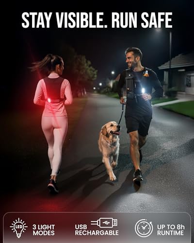 Running Vest for Women Men-Reflective Running Hydration Vest with 500ml Soft Water Bottle, Phone Holder, 2 LED Lights USB Rechargeable-7 Pockets Runners Backpack Marathon - size: X Small-Small
