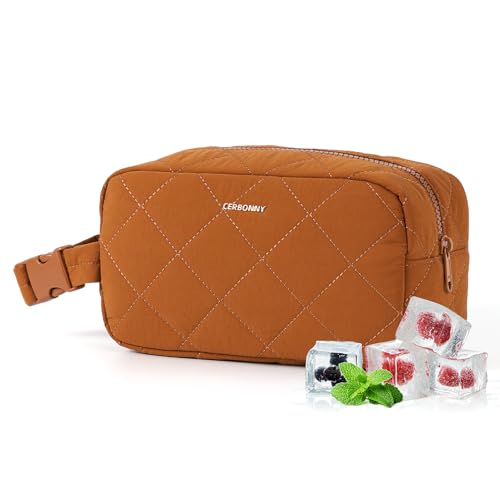 Small Cooler Bag Freezable Lunch Bag for Work School Travel,Small Lunch Bag,insulated snack bag,Mini Cooler,Lunch bag small Fit For Yogurt（Caramel） - color: S-Caramel