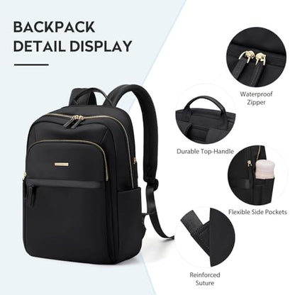 Hiking Travel Backpack for Women Casual Business Weekender Multilayer Laptop Bag,16 Inch,Black - color: A-black, size: 16 Inch