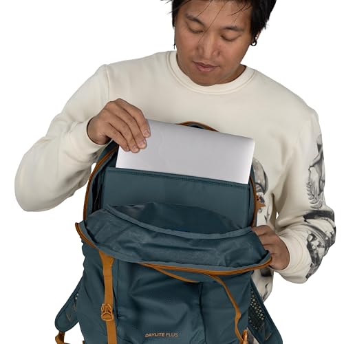 Osprey Daylite Plus Commuter Backpack - Everyday Pack with Laptop Sleeve, Bottle Pockets, and Extra Storage, Fuzzy Window Print/Torrent Blue - color: Fuzzy Window Print-torrent Blue