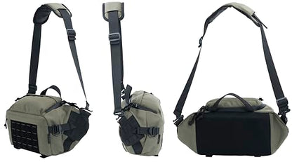 Tactical Sling Backpack Crossbody EDC Pack MOLLE Satchel Bag for Travel, Work, Camping and Hiking 8Liter - color: Olive Drab