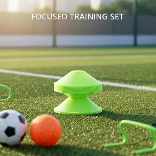 Sports Marker Cones Set of 5, Stackable PE Plastic Training Markers for Agility Drills and Field Boundaries (Set of 5)