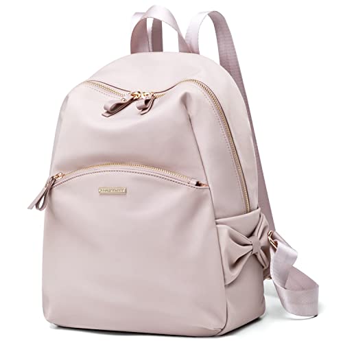 GOLF SUPAGS Stylish Laptop Backpack Purse for Women Girls Casual Travel Daypack Mini Backpack Handbag Nylon Bookbag - color: Soft Pink
