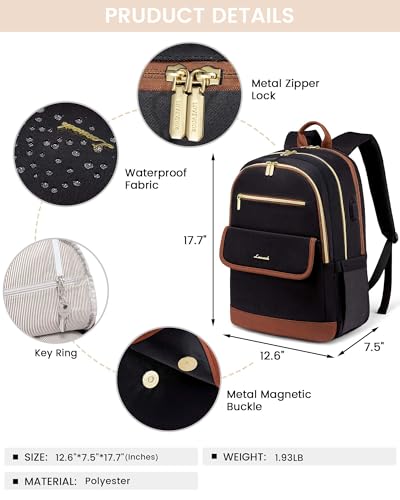 LOVEVOOK Laptop Backpack for Women,15.6 Inch Fashion Travel Backpack with USB,Large Capacity Backpack Purse,Water-resistant fits College Work Business Travel