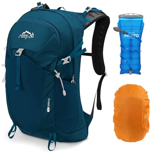 IX INOXTO Hiking Hydration Backpack with 2L/3L Water Bladder for Women and Men18L/25L Water Backpack for Hiking, Cycling, Climbing, Camping - style: Blue-3L Water Bladder