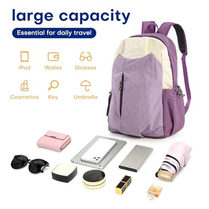 Ultralight Convertible Sling Backpack - Wear as Crossbody or Backpack for Commuting, Hiking, Travel and Cycling (Purple) - color: Purple