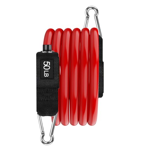 VEICK Resistance Bands, One Single Exercise Bands, Workout Bands Resistance Training for Home Workouts Fitness Pilates - color: Red(50LBS)