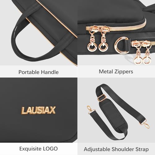 Laptop Bag Case for Women Men Messenger Briefcase Bag, 15.6 16 Inch - color: Black, size: 15.6 inch