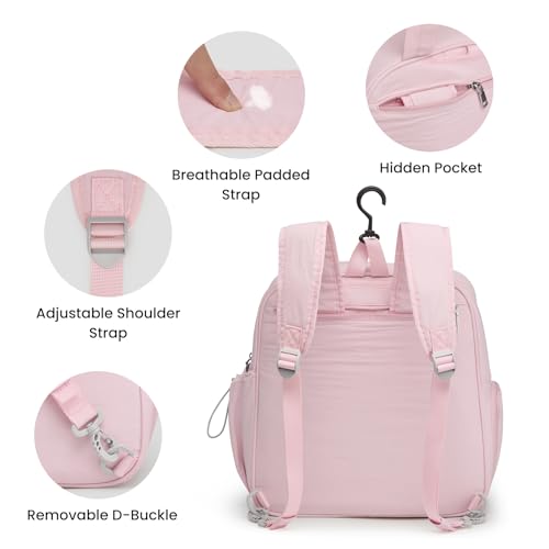 G4Free Pickleball Bag, Pickleball Backpack for Men and Women, Tote with Shoe Compartment and Waterproof Pocket - color: Pink
