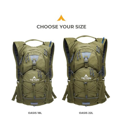Teton Oasis/Trailrunner Hydration Backpack – Lightweight Water Pack with 2L/3L Bladder for Hiking, Running, Cycling, Biking 18L/22L Sizes – Sewn-in Rain Cover – Fits Men and Women - color: Plum, size: 18 Liters