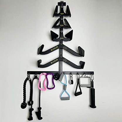 BLUSLM Lat Pull Down Bar Gym Accessory Rack, Lat Pulldown Attachments Cable Attachment Storage Rack for Mag Grip - Home Gym Fitness Heavy Duty A-Frame Stand - color: T-ZHIJIA