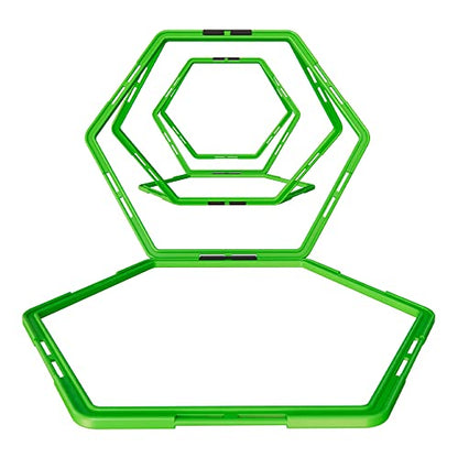 Power Systems Hex Agility Rings, Ladder, Hurdle Set All in One - Use Indoors or Outdoors for Speed & Skill Training