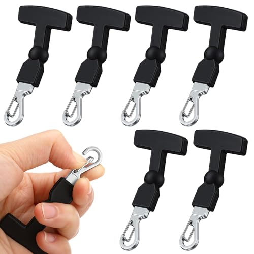 Suncalla 6pcs T-Latch Zipper Pulls Heavy Duty Zipper Pulls Clippable Replacement Zippers Pull for Backpack Luggage Freezer Bag Sports Equipment