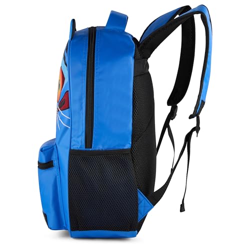 AI ACCESSORY INNOVATIONS K-Pop Demon Hunters 16” Backpack for Girls, Featuring a Big Face Derby with 3D Ears and Embroidery, Rubber Molded Bag Charm, Derby - style: Big Face Derby