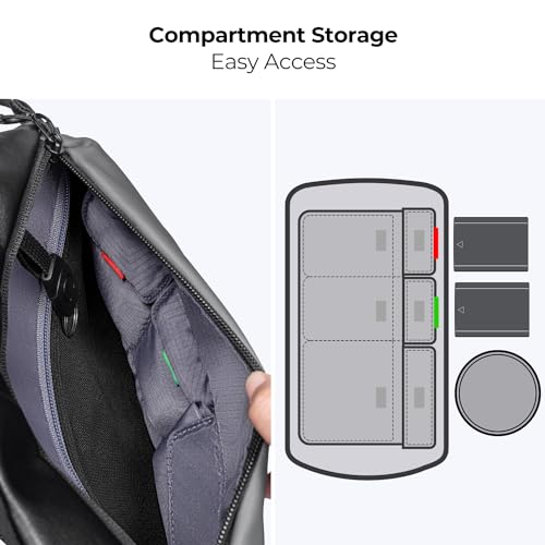 K&F CONCEPT Camera Sling Bag Crossbody Bag Waterproof Camera Shoulder Backpack DSLR/SLR/Mirrorless Camera Case - color: 01 Available Black Medium