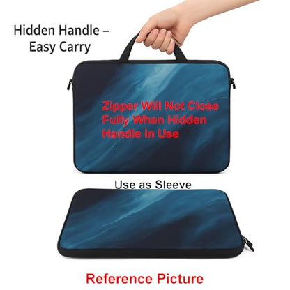 Meffort Inc 12 Inch Neoprene Laptop Sleeve - Water Resistant, Hidden Handle, Dual Zipper, Fits Up to 11.6” - 12" Laptops - Black Gray - color: 3005, size: 11.6 - 12 Inch