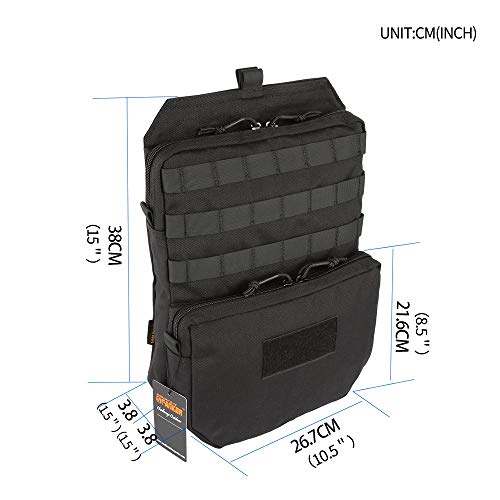 EXCELLENT ELITE SPANKER Tactical MOLLE Hydration Pack for 3L Hydration Water Bladder Molle Vest Accessory - color: Black