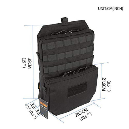 EXCELLENT ELITE SPANKER Tactical MOLLE Hydration Pack for 3L Hydration Water Bladder Molle Vest Accessory - color: Black